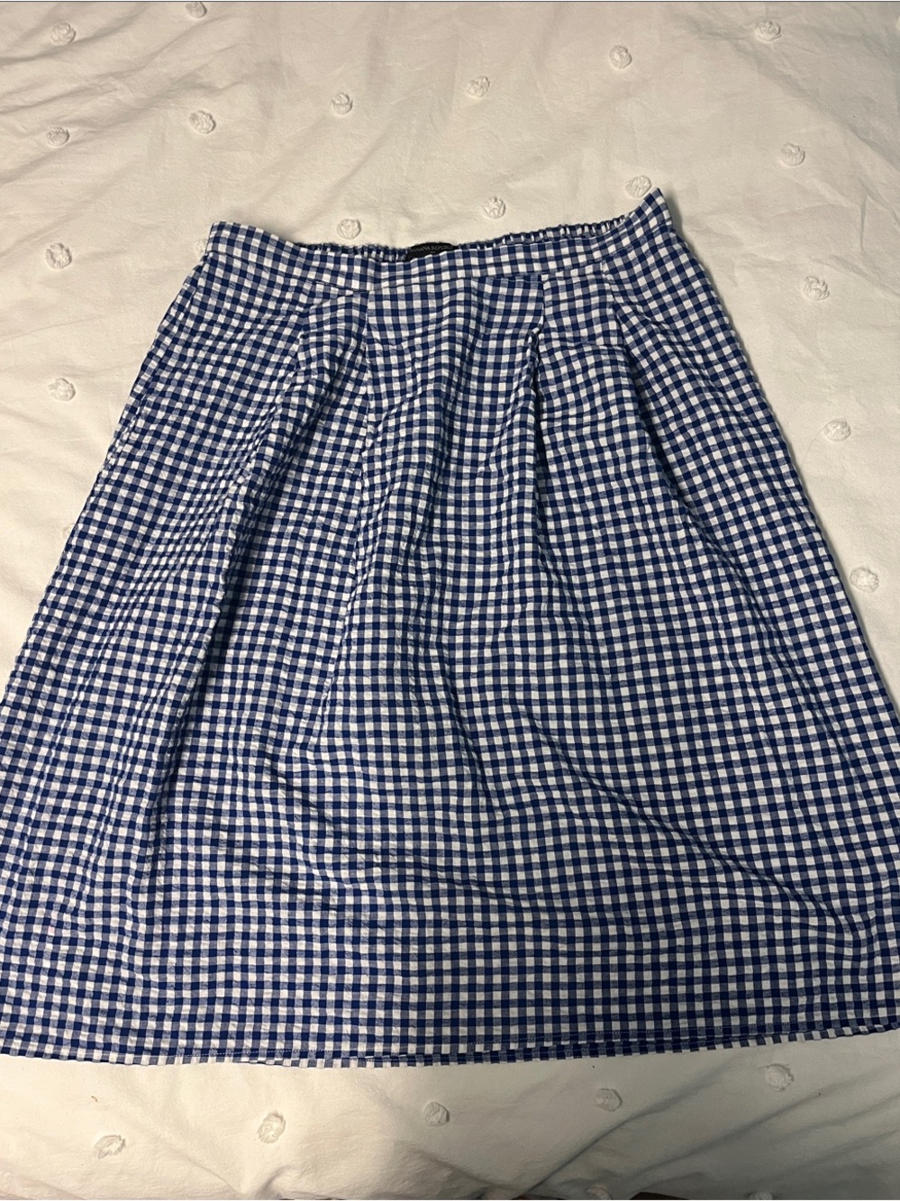Banana Republic Blue and White Gingham A-Line Skirt